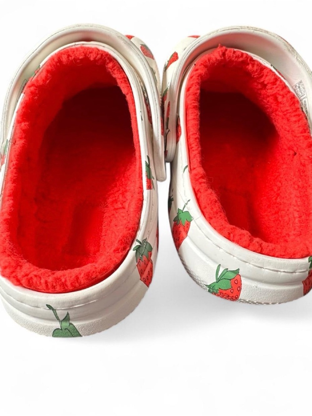 Crocs Classic Lined Vacay Vibes Strawberry Clogs White Red size 11 Women’s - Picture 5 of 8